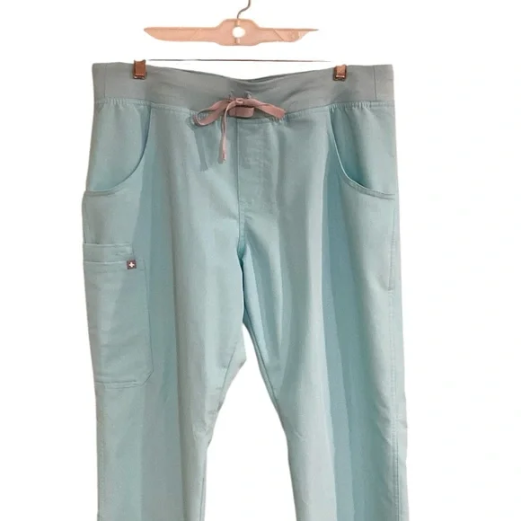 Figs Scrub 4-Pocket Pants, Color: Fresh Aqua Size L - Picture 2 of 10